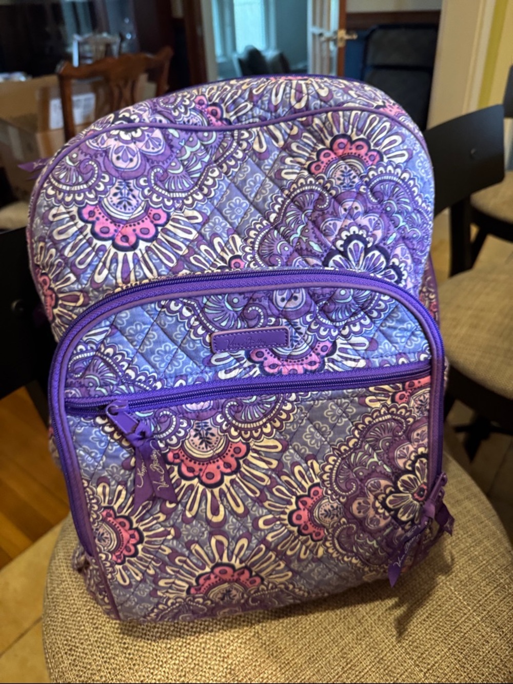 Vera Bradley Purple Floral Quilted Backpack